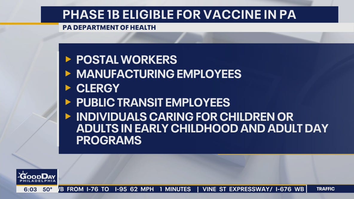 Pennsylvania moves into Phase 1B of vaccine rollout